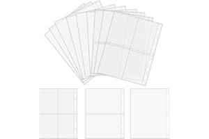 SLIVERDEW Lot de 30 pochettes de reliure A5 - 6 trous Étanches 1p 2p 4p - Pochettes en PVC transparent Pour fichiers, factures, cartes, photos