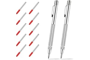 Bestgle 2 Piezas Marcador Metal de Carburo de Tungsteno, Punta de Trazar para Metal con Imán con 10 Puntas de Marcado Red Hat Para Vidrio, Cerámica y Acero Endurecido