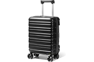 Lekesky Valise Cabine for 45x36x20 Easyjet, Bagage Cabine avec Serrure TSA et roulettes Amovibles, Coque Rigide Légère en ABS, Noir