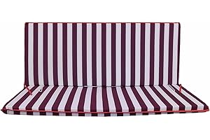 Il Tuo Artigiano Design Cuscino Fasciato per dondolo da Giardino - Dondolo 2 posti, Dondolo 3 posti, Dondolo 4 posti - Made in Italy (3 posti plus - 155x55 cm, Bianco E Bordeaux)