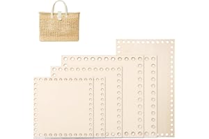 Qiimenguer 6 Stück Korbboden zum Häkeln Solide und Langlebig，Holzboden für Häkelkorb, Kann für das Stricken Handtasche Böden, Lagerung Körbe Verwendet Werden (Quadratisch)