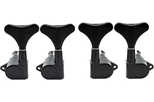 Musiclily Mécaniques Basse 2x2 Scellées pour Basse électrique 4 Cordes, Noir