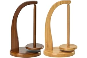 AMESOR 2 Support Pelote De Laine - Porte Fil en Bois pour Tricot | Support De Boule De Fil Magnétique | Dérouleur De Laine avec Charge De Roulement De g | Cadeau Au Crochet pour Les Amateurs De Tricot