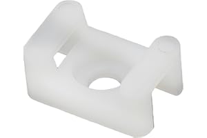 AERZETIX - C41940 - Lot de 100 Embases attaches à visser support pour collier de serrage max 5 mm - en plastique - couleur blanc - cables fils électrique fixation