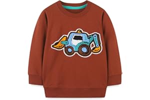 WINKEEY Garçon Sweat-Shirt Fluorescent Pull Enfant Imprimé Dinosaure Requin Manches Longues