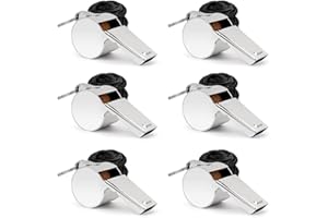 TEEGXDDY 6 Sifflet de sport avec cordon, sifflet sonore puissant, idéal pour les entraîneurs, arbitres et officiels