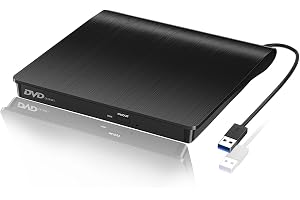 Kinetxiaxia Extern CD/DVD-enhet för PC, USB 3.0 extern DVD-brännare optisk bärbar CD/DVD -/+RW-enhet, smal DVD-spelare snabb