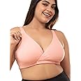NYKD Cotton Maternity Bra for Women Feeding/Nursing, Removeable Pads, Wireless, Full Coverage with Overlap for Feeding (Slip on Bra)-NYB129