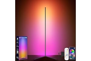 GIPOYENT Corner Floor Light, RGB LED Corner Lamp with Music Sync, Smart App and Remote Control Ambience Light with Music Sync, LED Lamp with 16 Million Colors for Bedroom, Living Room Gaming Room (1)