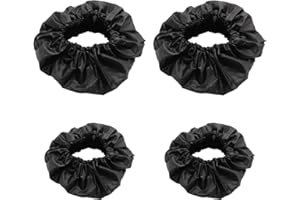 SLEEKEE Couvre-Roues Poussette, 4 Pièces, Noir, Imperméables, Anti-Poussière et Anti-Salissures, pour Garder les Roues Propres
