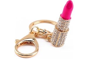 FDIT Cristal Rouge À Lèvres Maquillage Porte-clés Bourse Sac Charme Pendentif Porte-clés Parure pour Fille Femme Dame