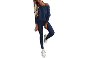 Laonajkd Conjunto Chándal Mujer Sudadera Manga Larga Pantalones Cintura Alta con Deportivo Trajes Mujer Vestir Elegante Color Sólido Traje Deportivo Ligero para Fitness Running Jogging