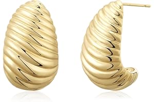Rajputana 18K Ohrringe für Damen Frauen, Chunky Hoop Earrings for Women, Offene Ohrringe Vergoldet für Mädchen Groß Goldene Ohrringe Mode Trendy Hypoallergenic Schmuck Geschenke