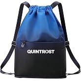 Quintrost Drawstring Backpacks Waterproof Sports Bag, Nylon Gym Backpack with Drawstring for Men, Women, Gym Bag for School,