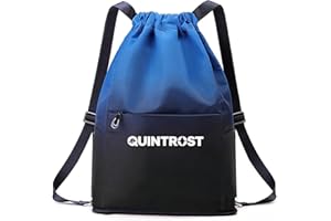 Quintrost Mochilas de Cuerdas Impermeable Bolsa de Deporte, Gran Capacidad Nylon Mochila de Gimnasio con Cordón para Hombre Mujer, Gym Bag de Cincha para Escolar, Senderismo, Casual, Viaje, Playa