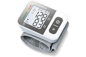 ‎SANITAS Sanitas SBC 15 Handgelenk-Blutdruckmessgerät, vollautomatische Blutdruck und Pulsmessung, Warnfunktion bei möglichen Herzrhythmusstörungen
