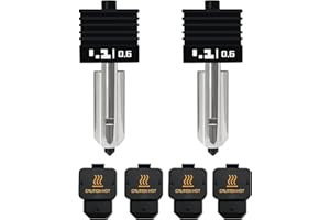 HzdaDeve Lot de 2 têtes d'impression combo Hotend 0,6 mm P2S/H2D/H2S - Kit Hot End d'extrudeuse mise à niveau - Buse en acier trempé à haute température avec 2 chaussettes de protection en silicone