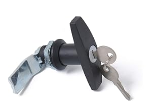 TORCARVH T-Griff Schloss Kit mit Schlüsseln T-Griff Garagentorschloss Türschloss für Anhänger Wohnwagen Werkzeugkastenschloss (Schwarz, 1 Stück)