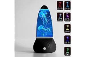 niuniaj Quallen Lavalampe,Quallen Lampen,LED Jellyfish Lava Lamp,7 Farbwechsel-Modi,Stimmungslicht Dekoration für Zuhause Büro Geschenke für Kinder Schwarz