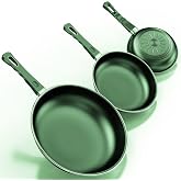 Kiseely 24cm, 26cm and 30cm Non-Stick Frying Pan Set (3 Pieces), Heat Resistant, Non-PFAS, Suitable for All Hobs Including In