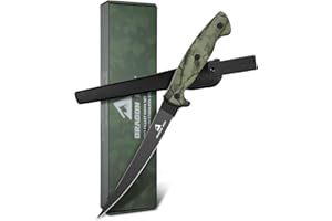 DRAGON RIOT Coltello Per Sfilettare Il Pesce 15cm, Coltello Da Pesce In Acciaio Inox Con Manico Antiscivolo, Coltello Da Disosso A Codolo Pieno, Coltello Da Esterno Per Pesce E Carne