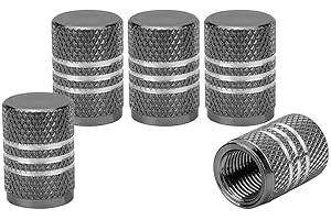 ‎SENZEAL SENZEAL 5X Silber Um Ventil Staubschutzkappen Aluminiumlegierung Staubdicht Reifen Luftventil Abdeckungen Grau