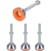 Set 4 Piedini Regolabili M12 Per Tavolo Da Calcio – 88x68mm, Carico 25kg/pezzo, Antiscivolo, Proteggono Pavimento E Tavolo