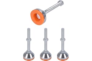 SPDYCESS 4 szt. Regulowane Nóżki do Mebli, M12*100mm*Ø50mm Dużej Wytrzymałości Stal Węglowa Stopka Poziomująca Nastawiacz Niwelator Buforowanie Protektor Podłogowy Redukcja Hałasu dla Maszyna Tabela