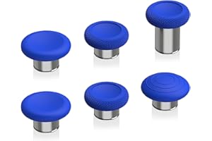 eXtremeRate Joysticks Metálicos 6 en 1 Kit para Xbox Elite Series 2 Control Tapas de Joysticks Analógicos Magnéticos Intercambiables para Xbox Elite 2 Core(Modelo 1797)-Azul & Plata