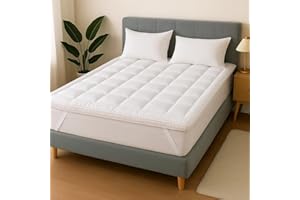 Gift Hub Mattress Topper Single Bed 10 cm | Soft & Fluffy Quilted Microfiber Mattress Protector | Firm, Foldable, Comfortable & Hypoallergenic Bed Topper with Elastic Straps | 90 x 190 x 10cm