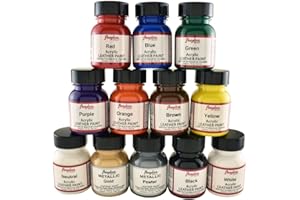 SATOHA Angelus Leather Paint, Set of 12 colors, Assortment 2, 1oz jars