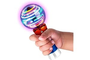 FUNLOV Light Up Magic Ball Toy Wand, Flashing LED Wand Toys for Kids Boys Girls, Thrilling Spinning Light Show, Sensory Toys Gift or Birthday Concert Party Favor