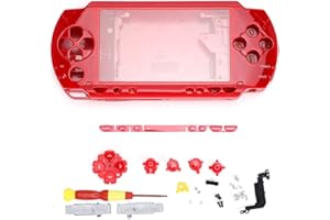 LAZMIN112 Lazmin Reemplazo de la Funda Protectora PSP de la Funda del Controlador, Consola de Juegos, Carcasa con Destornillador para Consola PSP1000(Rojo)