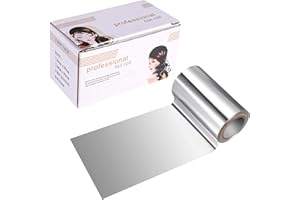 Fuyamp 1 Pack 15 M Foil Silver Hair Foil, Aluminium Hair Foil Silver Hairdressing Foil for Hair Highlighting and Coloring, 10 cm Width Hair Foil Roll Hairdressing Salon Modeling Tool (10 cm)