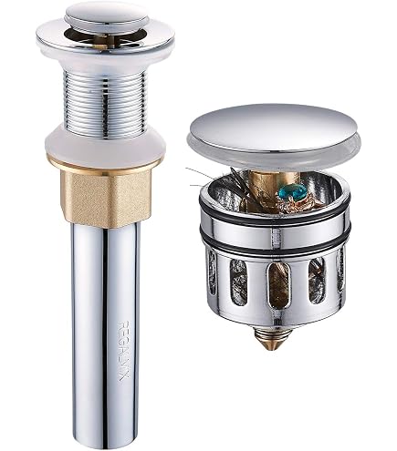 Purelux Bathroom Pop up Sink Drain Without Overflow, For Lavatory Vessel Sink Chrome Finish Purelux Bathroom Pop up Sink Drain Without Overflow, For Lavatory Vessel Sink Chrome Finish