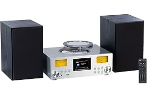 VR-Radio Radio Internet Dab : Micro chaîne stéréo : Radio Webradio, Dab+, CD, Bluetooth, App, 300 W, Argent (Micro stéréo Radio Internet)