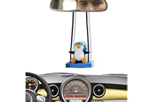 JIRENSH Rückspiegel Anhänger Auto,Rückspiegel Anhänger,Autospiegel Anhänger,Schwingender Pinguin Auto Spiegel Anhanger,Für Auto Innenausstattung, Büro nach Hause Dekoration Anhänger (Seillänge: 20cm).