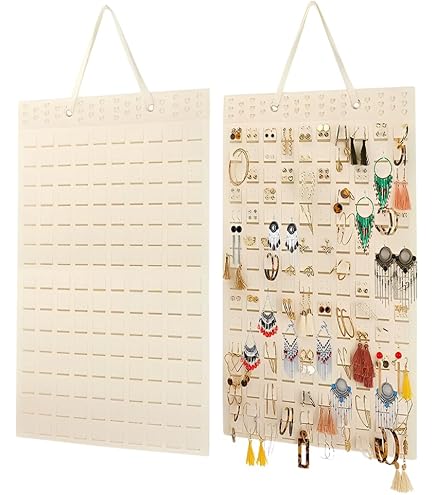 Organisateur Bijoux Mural MWOOT - Porte Boucles D'Oreilles Avec Crochets, Support Colliers Bracelets Or