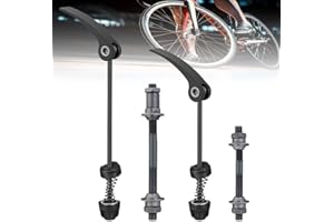 KLYNGTSK 1 Pair Quick Release Bicycle Hub with Standard Spacing Release Skewer Rear Wheel Hub Trainer Skewer Axle Hollow Shaft Set Bike Skewers for Most Bicycles (Black)