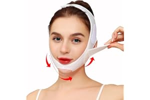 FUIPVGI Doppelkinn-Reduzierer V Linie Maske Wangen Kinn Anhebendes Band Face-Lifting Maske Facelifting-Bandage Gesichtsverband Face Lift Bandage, Anti Altern & Gesicht Kompression Chin (Weiß)