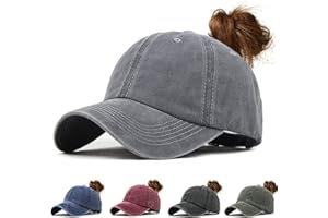 Joligiao Homme Femme Casquette de Baseball Chapeau Queue De Cheval Chapeau de Soleil Lavé Casquetteavec Réglable Respirant pour Femme Outdoor Sport Cap 1/2 pièces