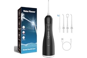 RAXSEG Cordless Water Flosser for Teeth with 300ml Removable Tank & 4 Modes - IPX7 Waterproof Dental Irrigator, Perfect for Travel and Home Use, Ideal for Braces and Sensitive Gums