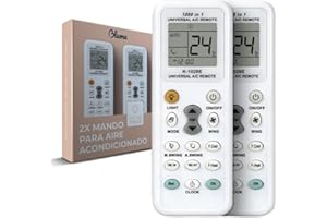 MEYSON 2X Mandos De Aire Acondicionado Universal - Mandos con Todas Las Funcionalidades como Temporizador, Modos, Pantalla Led - Compatible con La Mayoria De Marcas Y Modelos En El Mercado