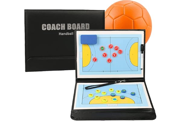 RoseFlower Tableau Tactique de Handball - 12.6" x 9.6" Tableau Magnétique D'entraîneur de Handball - Tactique Board Handball Pliable - Excellents Cadeaux D'entraîneur De Handball pour Hommes
