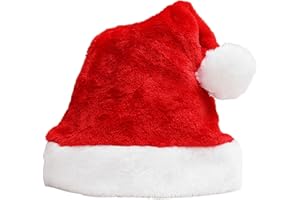 Wharick Santa Hat,Plush Xmas Hat Soft Comfortable Vibrant Color Christmas Hats Party Supplies for Women Men Festival Decor Holiday Decoration