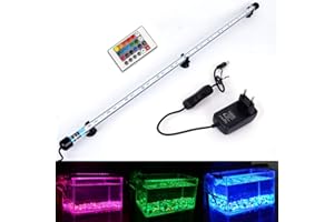 VARMHUS MLJ Oświetlenie RGB do akwarium, lampa LED do akwarium, 71 cm, wodoszczelna lampa do akwarium, wtyczka UE, podwodna taśma LED do zbiornika na ryby, z pilotem zdalnego sterowania (RGB)