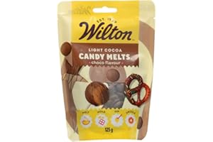 Wilton - Candy Melts Cacao Clair: Bonbons fondants au Goût de chocolat pour Mouler, Tremper et Décorer - Optimal pour Cake Pops, Bonbons, Gâteaux et Enrobage de Friandises - 125 g