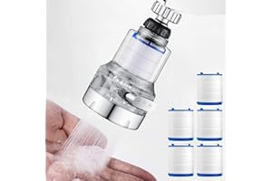 Acdolf Filtro de Agua para Grifo, Filtro de Grifo Giratorio de 360°, Clean Water Tap Filter Eco-Grifo de Cocina, 3 Modos de Funcionamiento