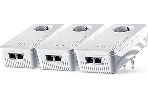 Devolo Mesh WiFi 2 – 1200 WiFi ac: 3 adattatori WiFi per Mesh WiFi in tutte le stanze, ideale per lo streaming (1200 Mbps, sistema tri-band, 5 prese LAN Gigabit)