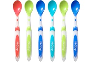 Nuby Cuillères d'Alimentation pour Bébé - Lot de 6 Cuillère pour Sevrage - 6 Pack - 4 plus Mois